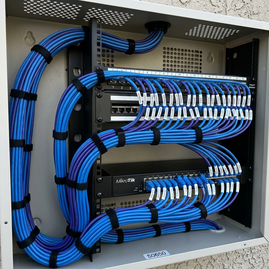Structured and neat organized CAT6 network enclosure